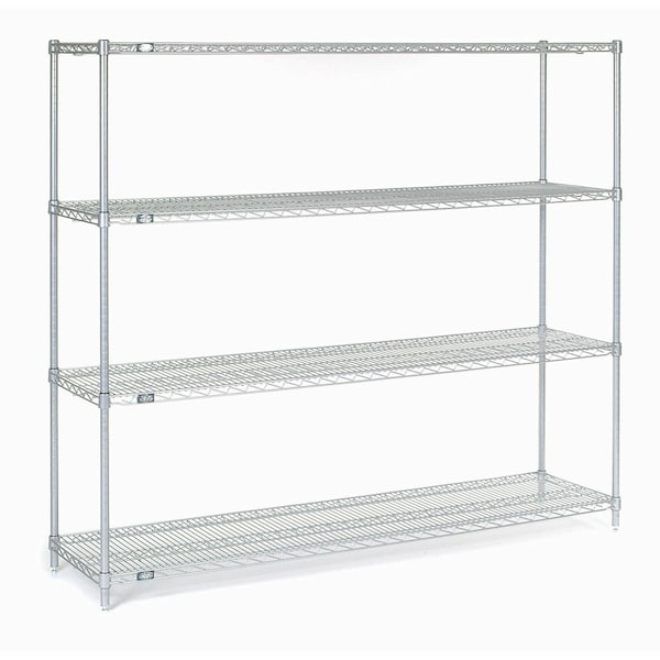 Nexel Chrome Wire Shelving, 72W X 14D x 63H 14726C - main